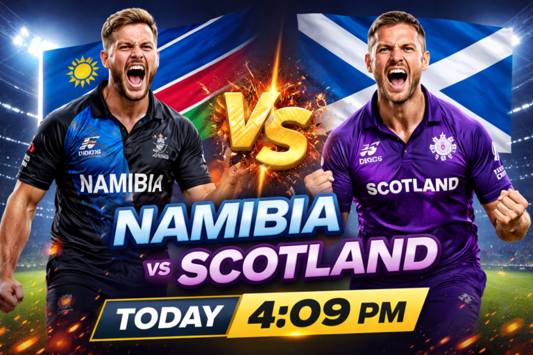 Namibia vs Scotland live cricket scorecard with ball by ball updates
